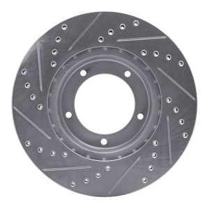 Land Rover Range Rover Brake Rotor (1) - Front Right - R1 Concepts - Drilled & Slotted - Silver - `90-`16